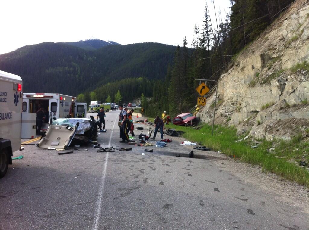 Two people in critical condition after fiery accident near Field, B.C. - image