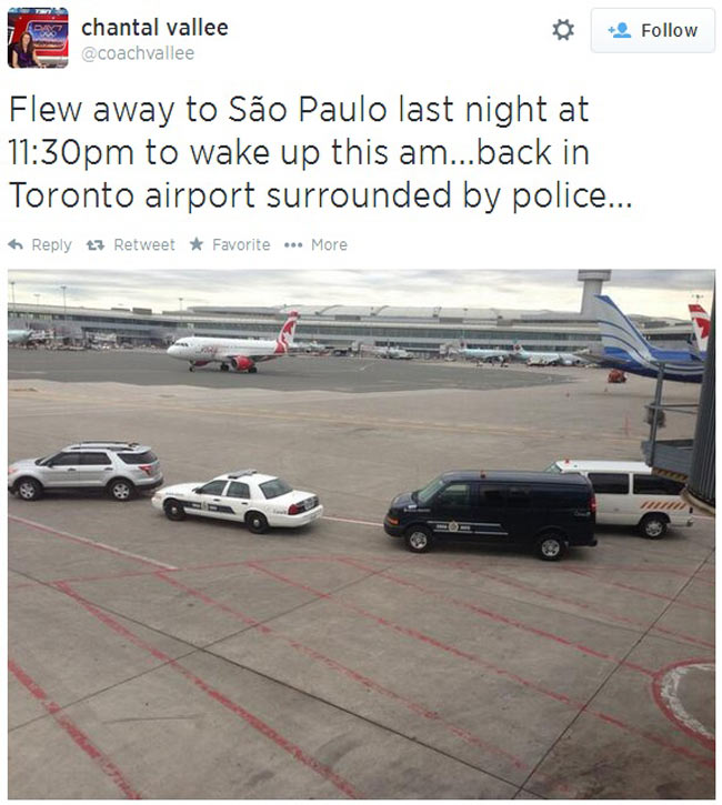 Brazil flight returns to Toronto