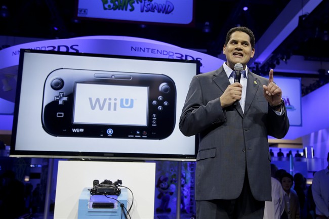 Reggie Fils-Aime, President and chief operating officer of Nintendo of America, addresses the media at the Nintendo Wii U software showcase during the E3 game show.