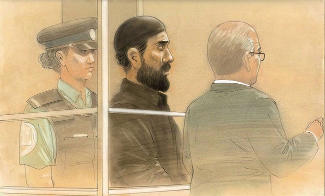 Raed Jaser appears in court in Toronto on Tuesday, April 23, 2013 in this artist's sketch.