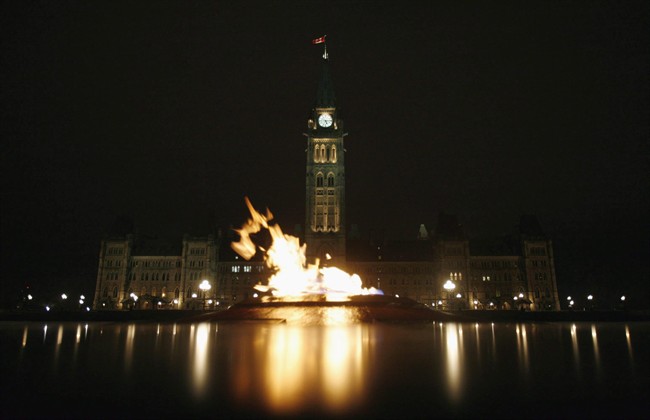 The Centennial Flame burns on Parliament Hill in a file photo. THE CANADIAN PRESS/Sean Kilpatrick.