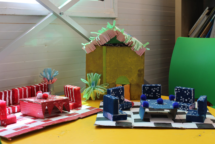 A craft project produced by the girls in Azraq Camp