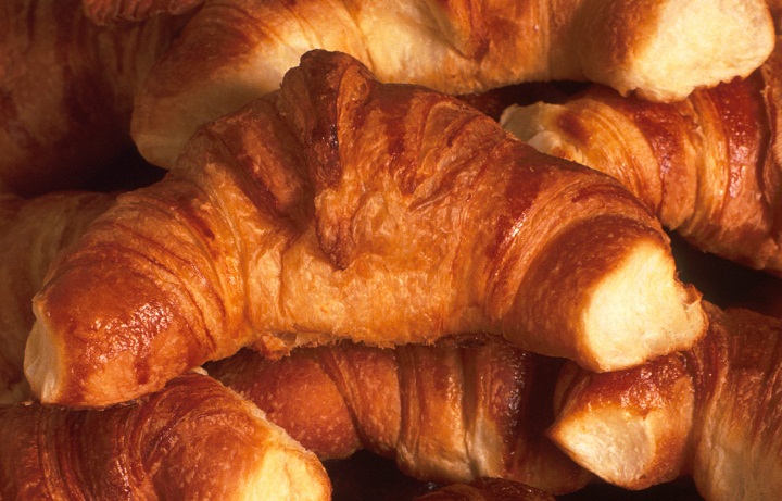 Stack of croissants. 