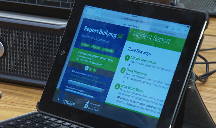 The provincial government launches a new online anti-bullying reporting tool for Saskatchewan youth.