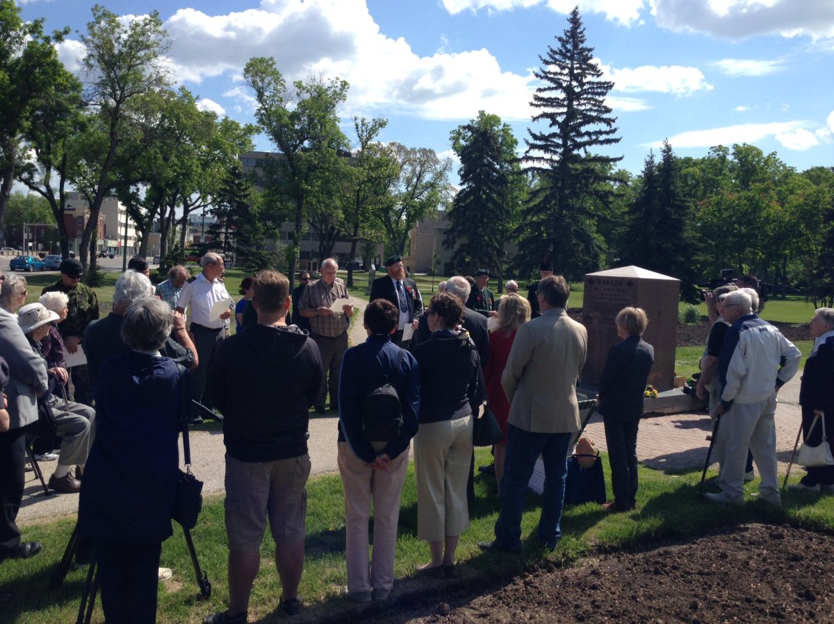 Winnipeggers and veterans gather at Vimy Ridge Park to  celebrate 70th anniversary of D-Day .