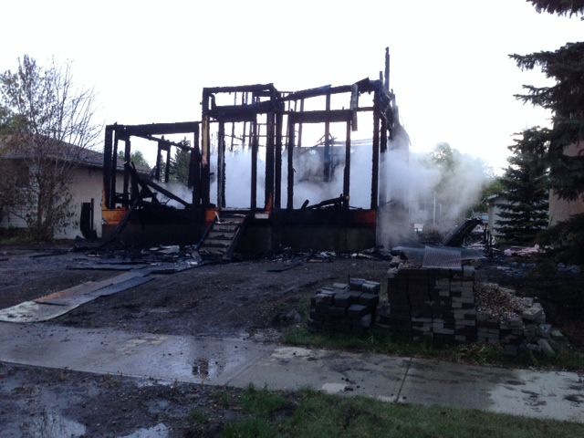 A home under construction was destroyed Friday morning, Friday, June 6, 2014. 