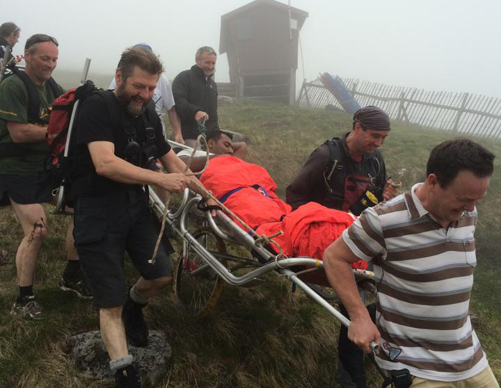 According to Herald Scotland, three friends were hiking Aonach Mor mountain last week when one of the men slipped and injured his ankle.