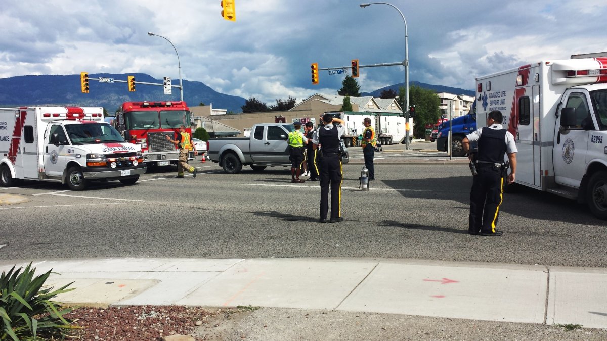 RCMP are investigating after a pedestrian was struck at Gordon Drive and Harvey Avenue Tuesday morning. 