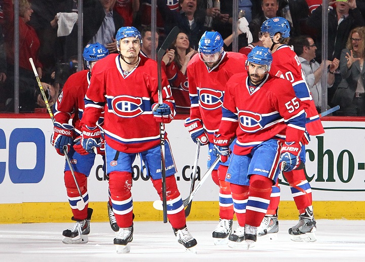 The Montreal Canadiens take to the ice during game five against the New York Rangers in the 2014 NHL playoff series.