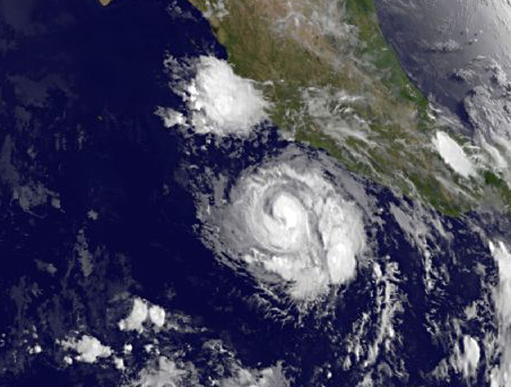 NOAA's GOES-West satellite captured this infrared view of Hurricane Cristina on June 11 at 8 a.m. EDT off the west coast of Mexico. 