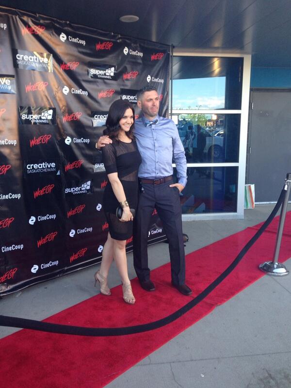 WolfCop stars, Amy Matysio and Leo Fafard pose on the red carpet for the premier.