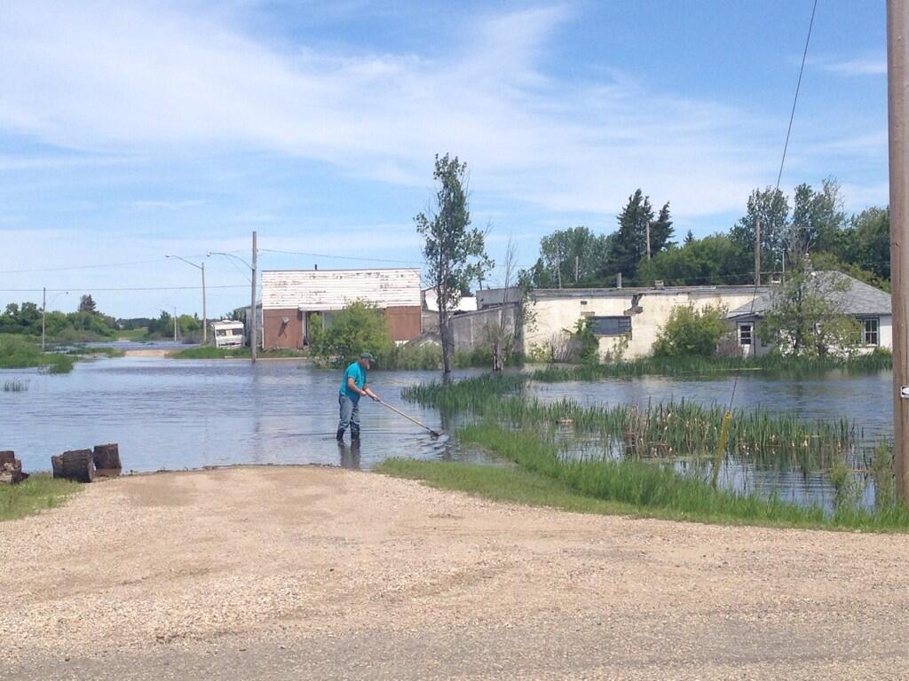 A flooded property in Hubbard, SK, northwest of Melville.