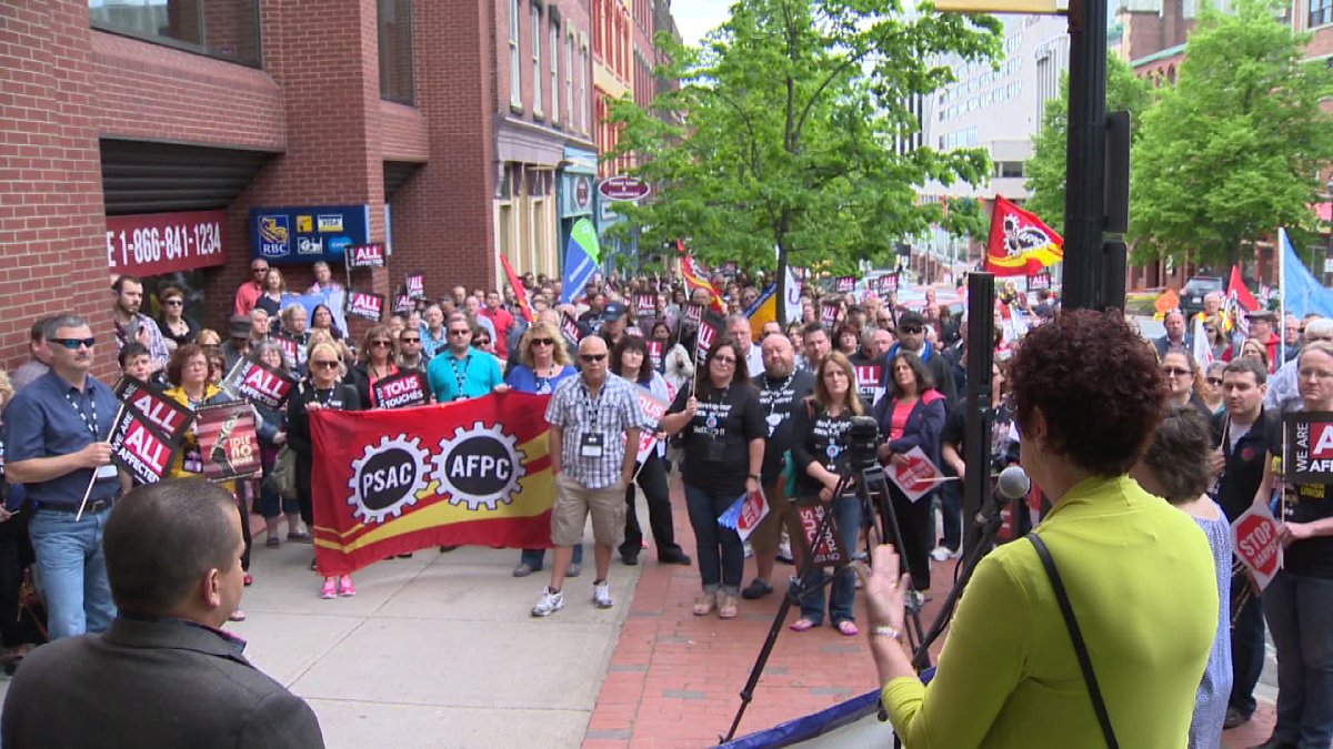 About 300 people gathered in Saint John, calling for a public inquiry into missing and murdered aboriginal women in Canada.