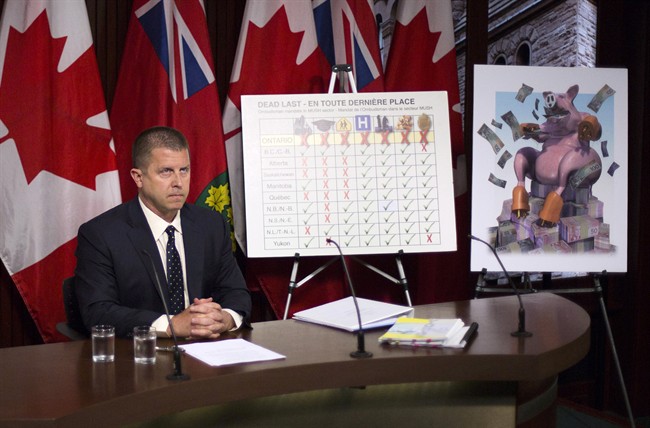 Ontario Ombudsman André Marin releases his 2013-14 Annual Report outlining public complaints about more than 500 provincial government ministries, corporations, agencies and boards, during a press conference in Toronto on Monday, June, 23, 2014.