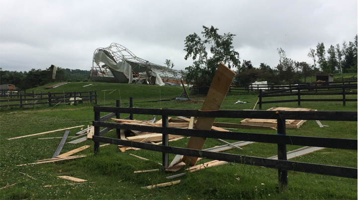 Damage left in the wake of the New Tecumseth tornado