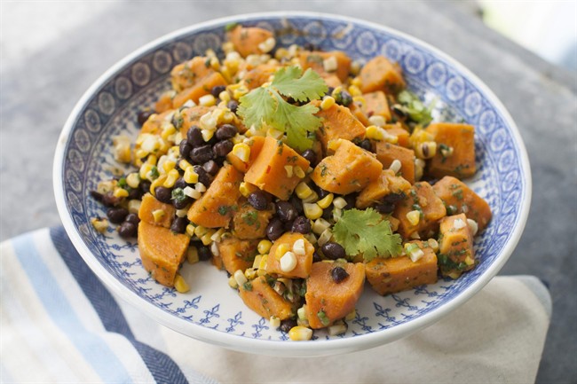 No need for tons of fat in this sweet potato salad