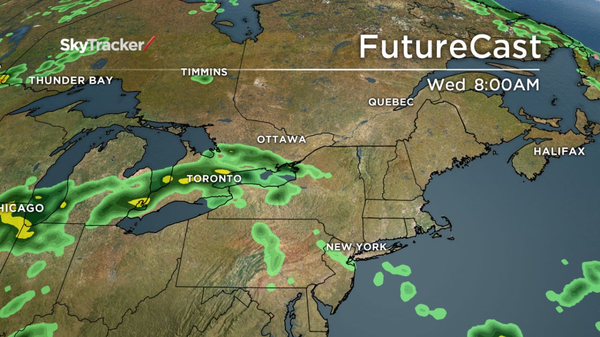 Rain will move through southern and eastern Ontario on Wednesday.
