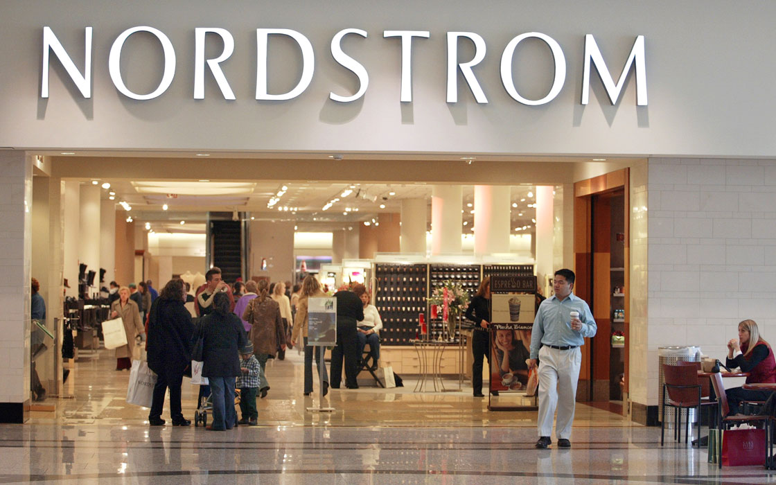 Nordstrom signage is visible at its store November.