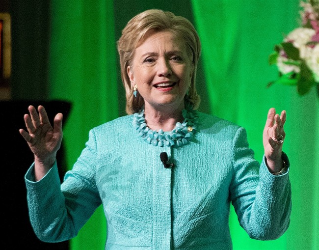Former U.S. secretary of state Hillary Clinton discusses her new book "Hard Choices" in Toronto on Monday, June 16, 2014.