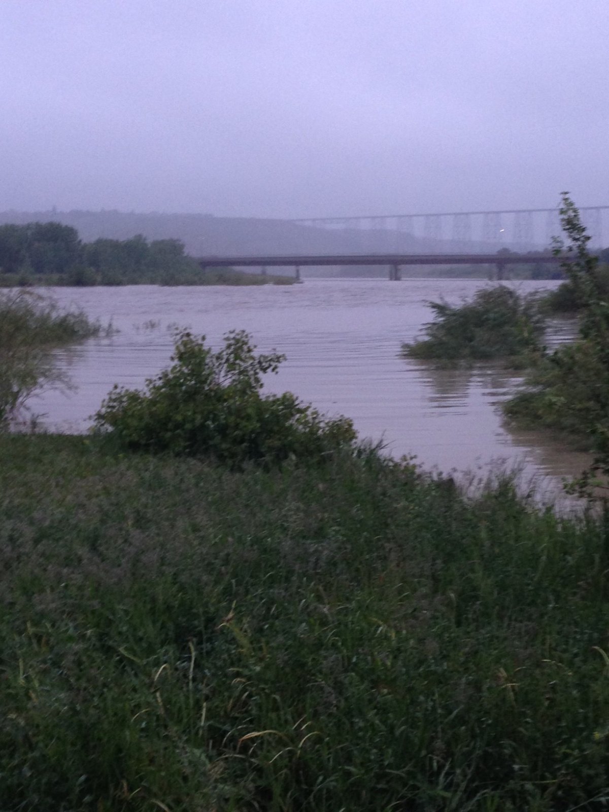 High water levels on the Old Man River in the Lethbridge river valley. June 18, 2014.