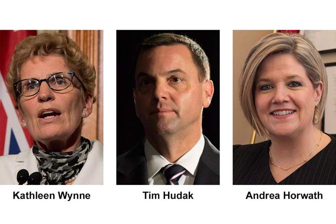 Ontario's three major party leaders