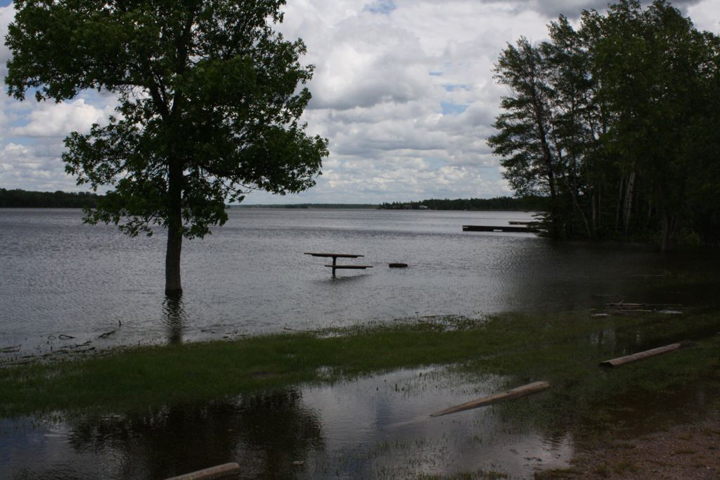 The Otter Falls campground near Pinawa, Man., flooded in late June.