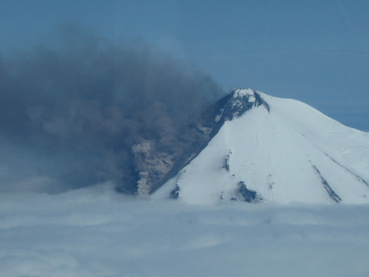 An aerial view of the Pavlof Volcano in Alaska, taken on May 31. 