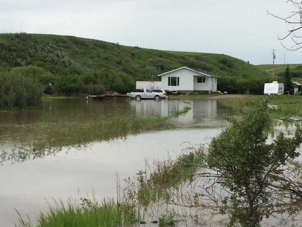 Flooding at the Blood Tribe Reserve. Photo taken on June 19, 2014.