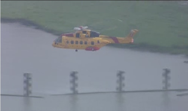 Aerial search and rescue in the Fraser River.