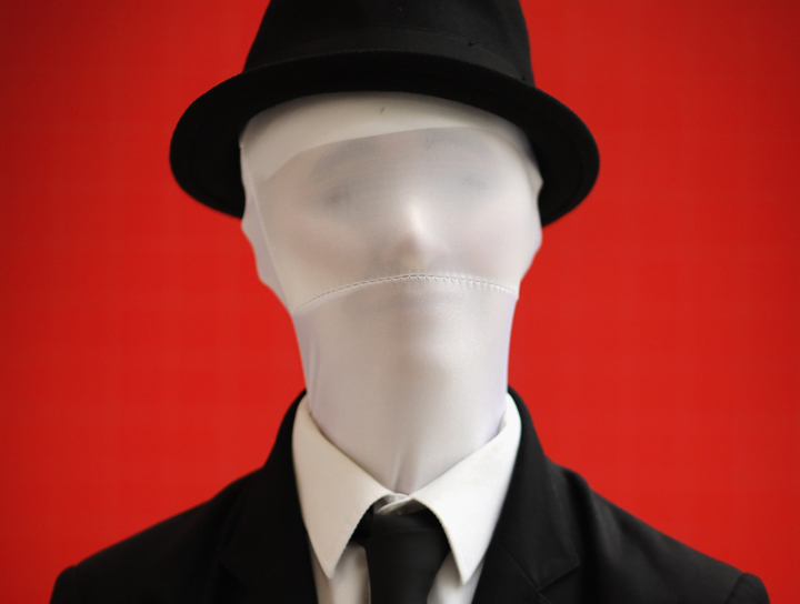 A fan poses as Slender Man during London Comic Con. The character became very famous after being created online.