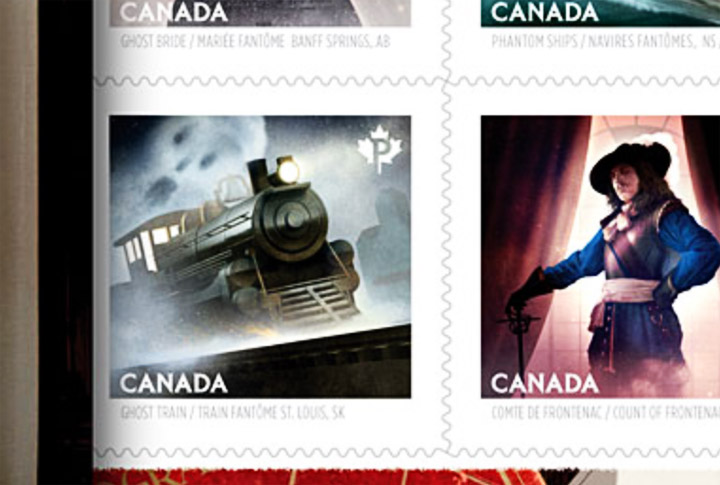 Tale of Saskatchewan town's ghost train depicted on new Canada Post stamp.