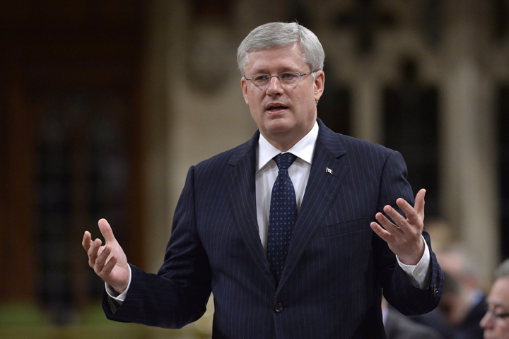 Prime Minister Stephen Harper attends Game 4 of Stanley Cup final