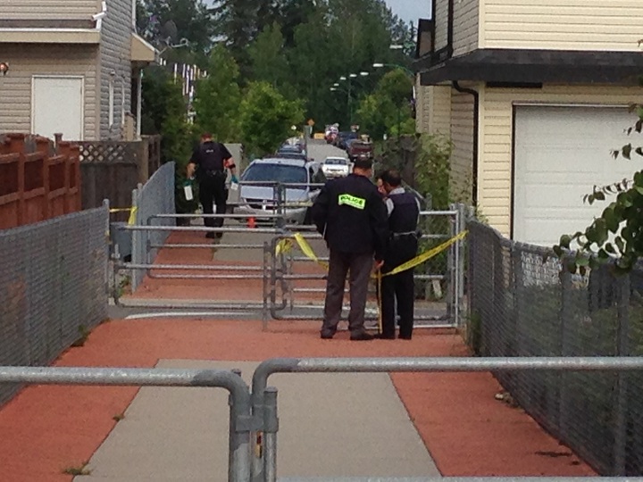 The scene of a shooting in Surrey on June 18, 2014.