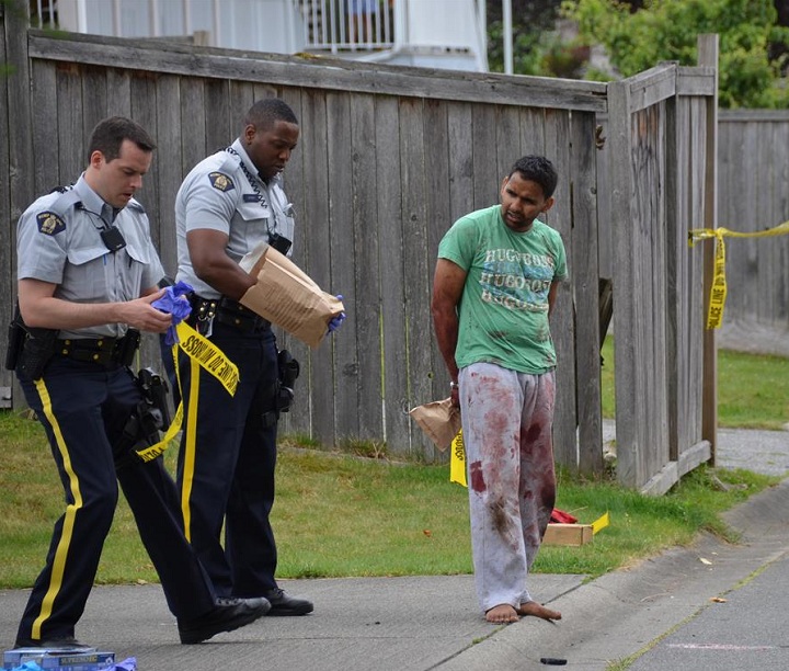 One man is in custody following a stabbing in Surrey on June 29, 2014.