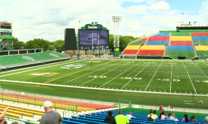 Rider Nation takes to the sky to make it to Mosaic Stadium for kickoff.