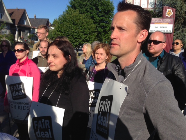 Teachers striking at Templeton Secondary in Vancouver. 