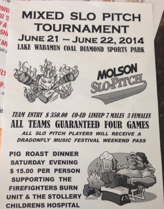A poster for the Wabamun Slo-Pitch event.