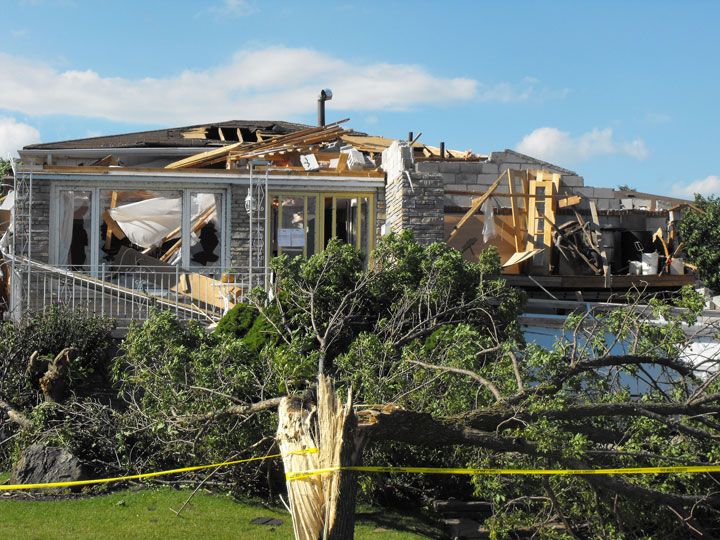 A home damaged during the Woodbridge tornado in 2009.