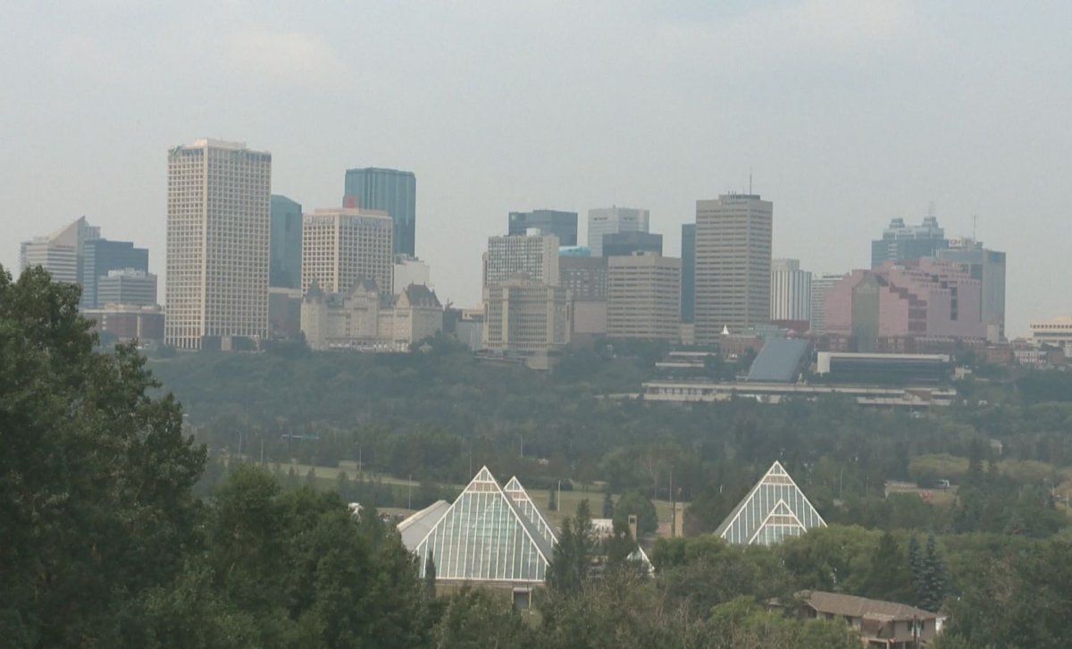 Smoke from wildfires in NWT could be seen in Edmonton on Monday, July 7, 2014.