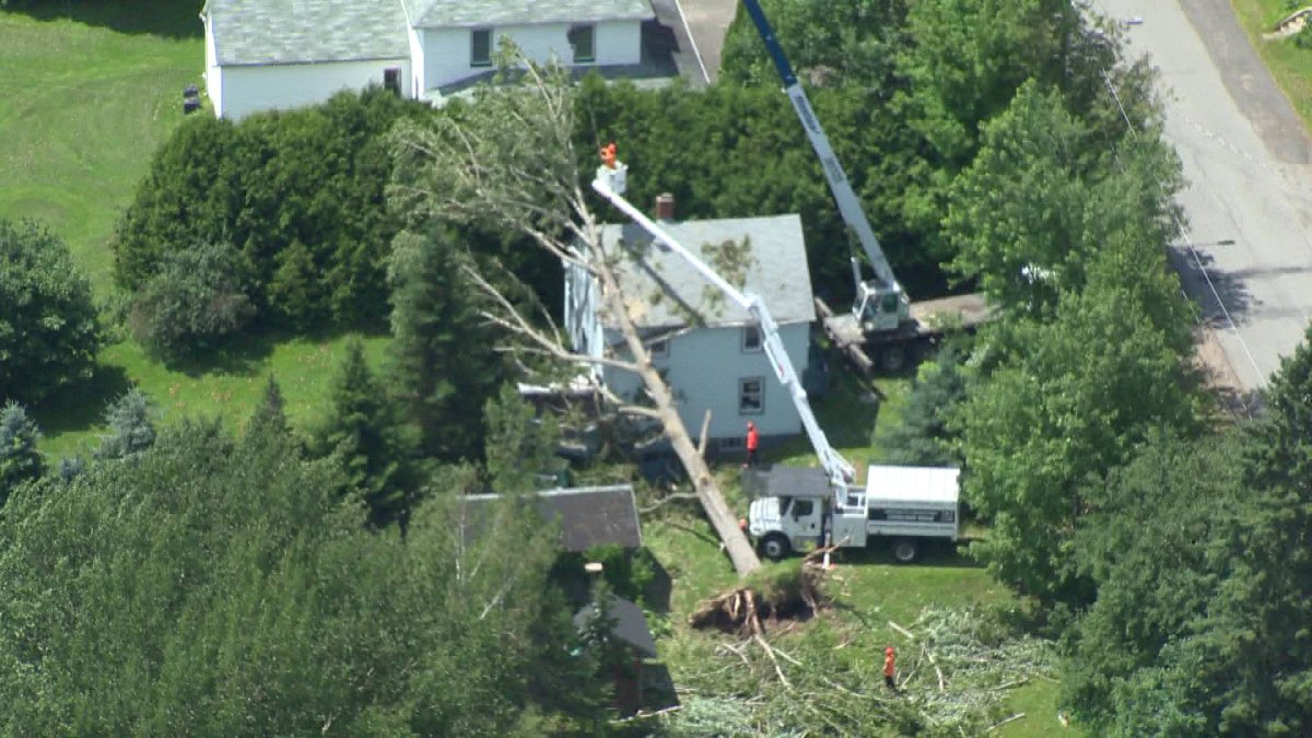 NB Power took reporters up in a helicopter to see some of the damage done by post-tropical storm Arthur.