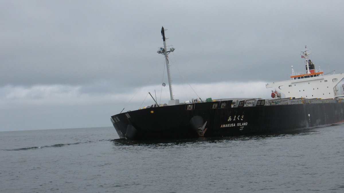 Coal carrier runs aground near Prince Rupert.