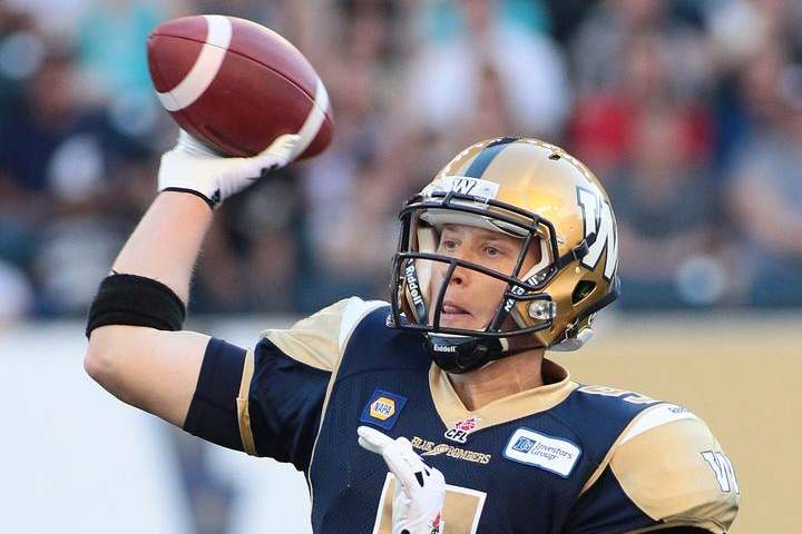 Drew Willy of the Winnipeg Blue Bombers sustained a suspected head injury in Thursday's loss to the Hamilton Tiger-Cats.
