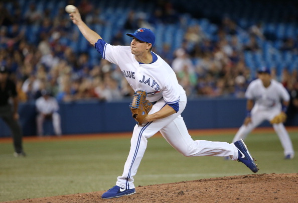 Aaron Sanchez #41 of the Toronto Blue Jays delivers a pitch in the seventh inning during MLB game action against the Boston Red Sox on July 23, 2014 at Rogers Centre in Toronto, Ontario, Canada. (Photo by Tom Szczerbowski/Getty Images).