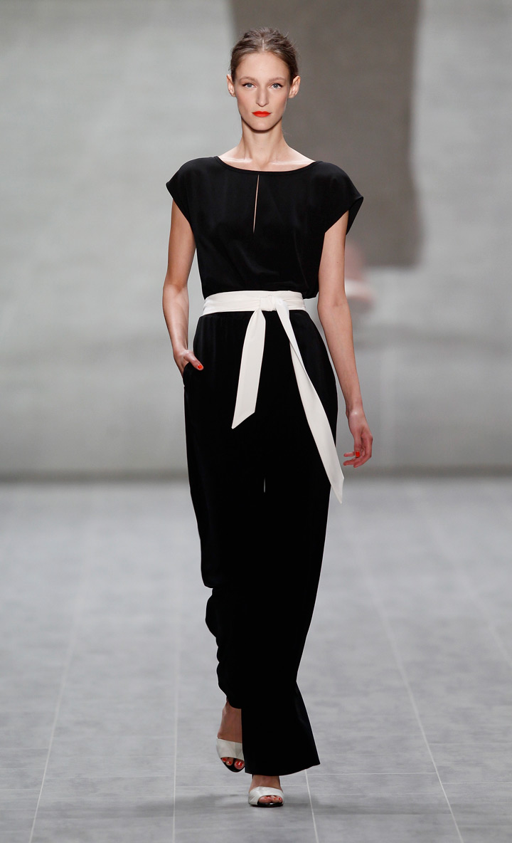 Model Franzi Mueller walks the runway at the Minx by Eva Lutz show during the Mercedes-Benz Fashion Week Spring/Summer 2015 at Erika Hess Eisstadion on July 9, 2014 in Berlin, Germany.