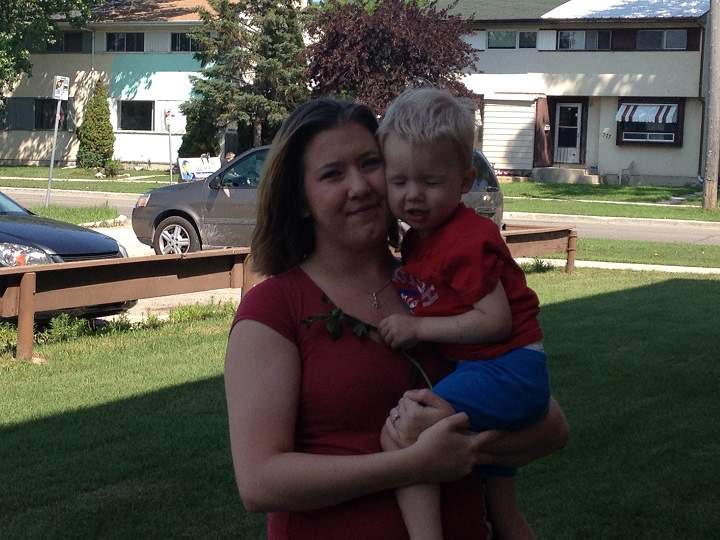 Alicia Labossiere and her 2-year-old son Luke