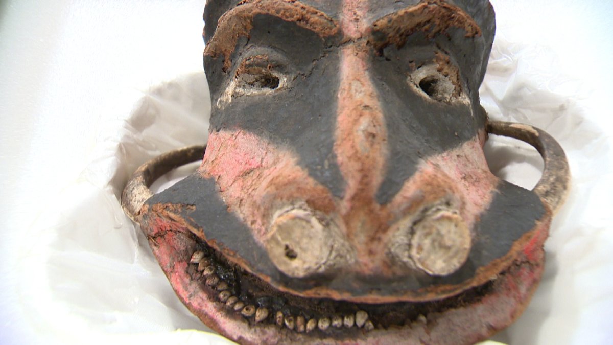 A Vanuatu pig head considered very valuable, more valuable than coins or currency.