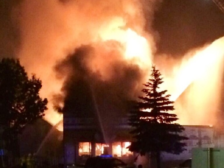 A fire tears through Brandon businesses on Saturday night.