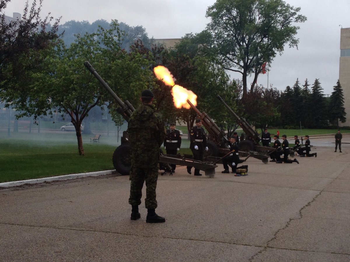 A 21-gun salute was part of the Canada Day celebrations in Winnipeg.