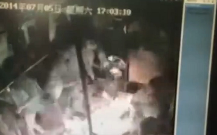 Police suspect an arsonist started a fire that injured 32 people inside a bus in Hangzhou, China.