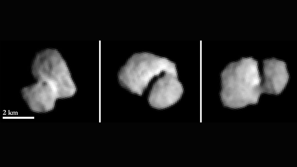 Comet 67P/Churyumov–Gerasimenko imaged on 20 July 2014 by Rosetta’s OSIRIS narrow angle camera from a distance of about 5,500 km. Based on the this image, many are calling this the “rubber duck” comet.